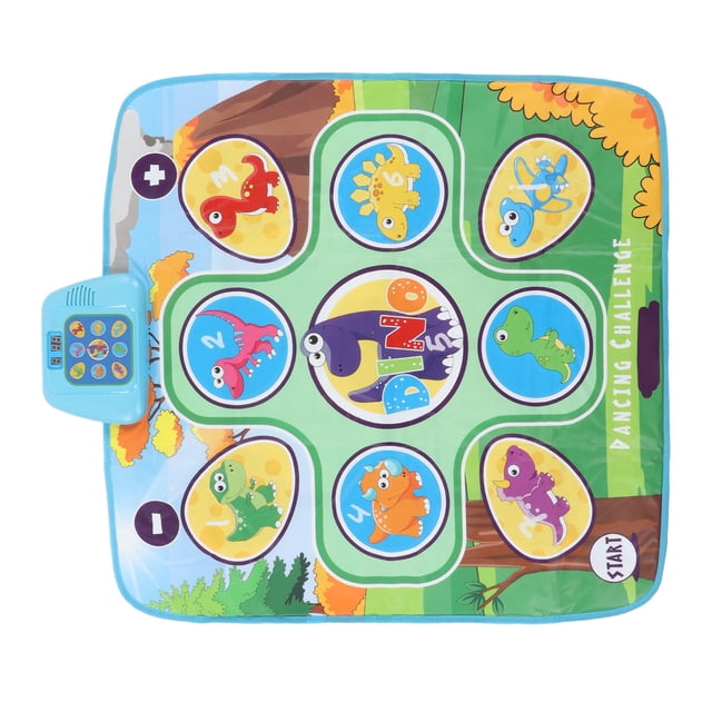 Tapete de baile con dinosaurios, programable y con música, ideal para mejorar la coordinación, ideal como regalo de cumpleaños o Navidad para niños y adultos.