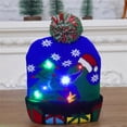 thumbnail image 3 of Sombrero de suéter de punto con patrón de dibujos animados, gorro de nieve con luz suave intermitente, colorido LED, regalos de Navidad de Año Nuevo, novedad, 3 of 4