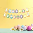 thumbnail image 6 of Tachiuwa Happy Easter Banner Colorful Easter Decor Decorative Easter Egg Banner Easter Bunny Banner for Spring Mantle Porch Party Home, 6 of 9
