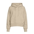 thumbnail image 4 of XRoczxe Women Classic Cropped Hooded Pullover Sweatshirt Drawstring Hood With Kangaroo Pocket Wrinkle Resistant Soft Casual Basic Top Assorted Solid Colors, 4 of 5