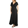 thumbnail image 3 of 24seven Comfort Apparel Plus Size Empire Waist V Neck Maxi Dress, 3 of 4