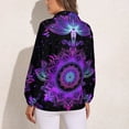 thumbnail image 2 of Ornate Lotus Flower Long Sleeve Blouse Woman Streetwear Casual Shirts Summer Oversize Woman Streetwear Clothing Birthday Present, 2 of 7