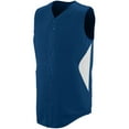 thumbnail image 2 of Augusta 1652A-Navy- White-3X Sleeveless Wheel House Jersey, Navy-White - 3X, 2 of 2
