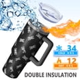 thumbnail image 5 of 40oz Pioneer Flower Floral Print Pattern Insulated Tumbler with Handle, BPA-Free Leak Proof Lid and Straws, Double Wall Vacuum, Hot 12h/Cold 34h, 5 of 6