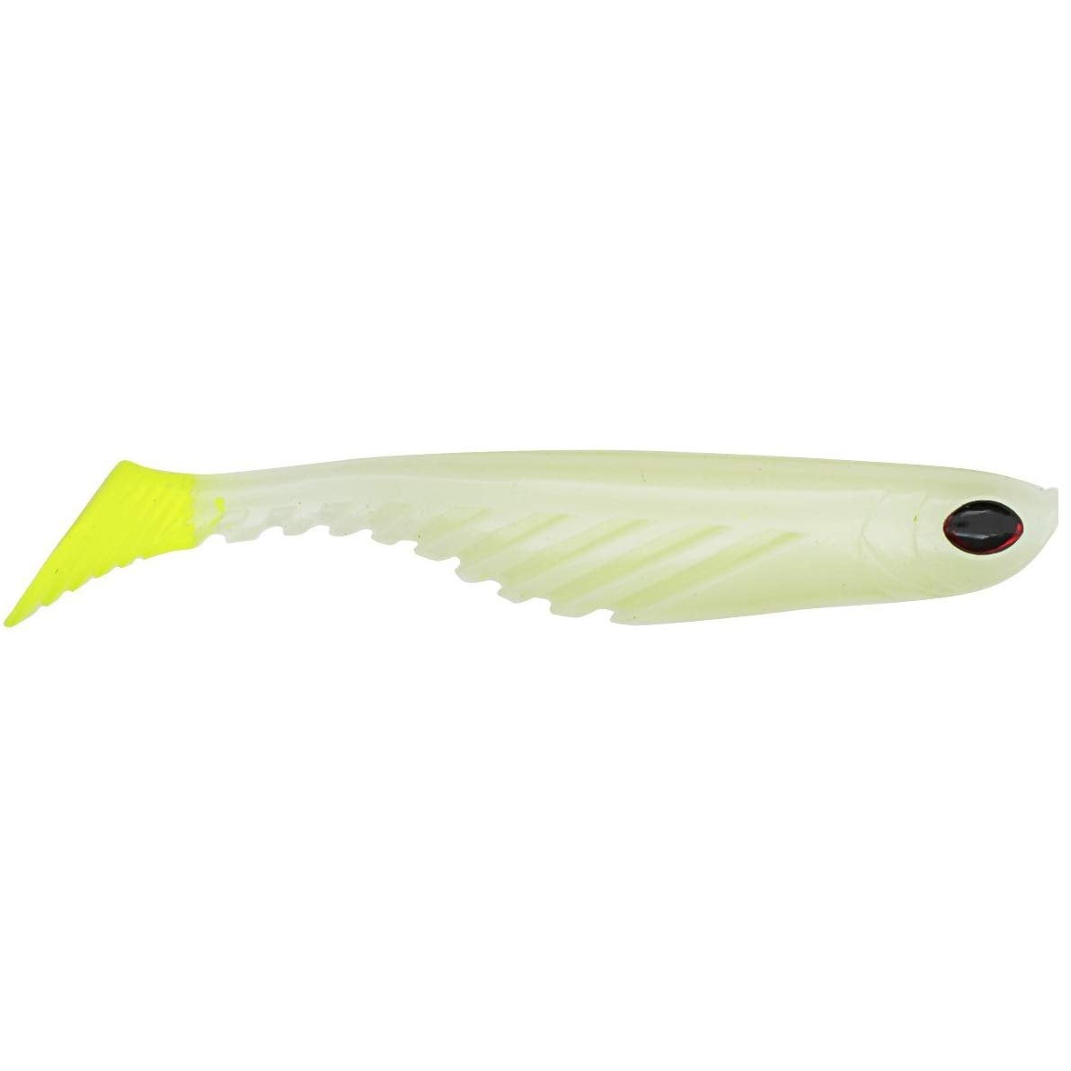 PowerBait Ripple Shad, 4" 4" Length, Glow/Chartreuse, Per 5 1307706