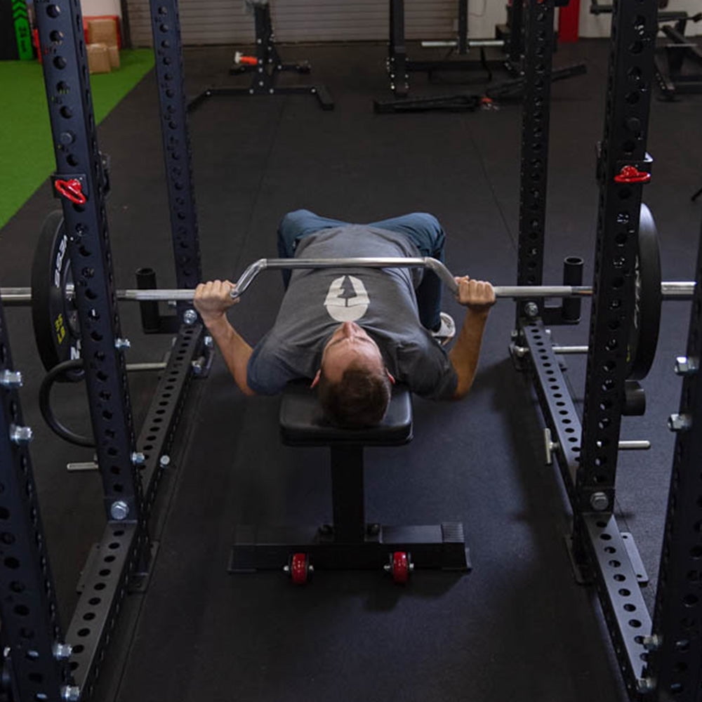Titan Fitness Cambered Bench Press and Rowing Bar, 3" Camber Drop, 600 LB Capacity, 28mm Shaft