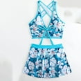 thumbnail image 5 of Lopeceal Women Two Piece Swimsuit Tummy Control Bathing Suits Vintage Printed High Waisted Bikini Sets with Skirts, 5 of 7