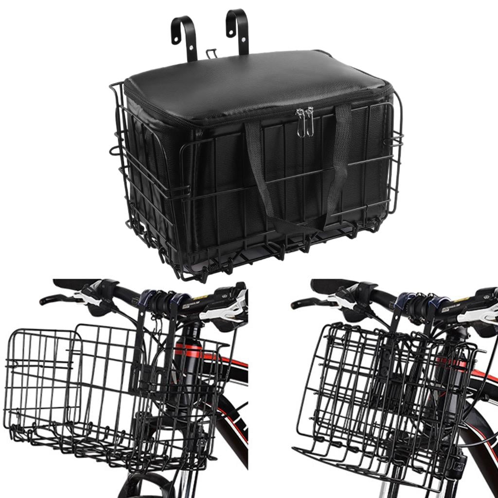 Mountain Bike Folding Hanging Basket Metal Front Handlebar Bicycles Basket