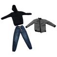 thumbnail image 1 of Figura masculina a escala 1/6, ropa, chaqueta y pantalones, uniforme de entrenamiento para 12 pulgadas gris, 1 of 9