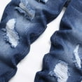 thumbnail image 4 of Jeans for Men Men's Casual Ripped Straight Loose Fit Comfort Jeans Pants Mens Fashion Skinny Jeans Bootcut Ripped Denim Pants, L&Blue, 4 of 7