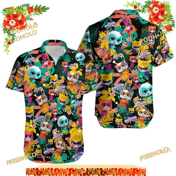 Disney Superkitties Pounce Hawaiian Shirt, Junior Superkities Hawaiian