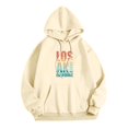 thumbnail image 2 of Femmes Basiques Simples Lettres Brossées Sweat-Shirts à Capuche à Manches Longues Poches Épaules Pulls, 2 of 3