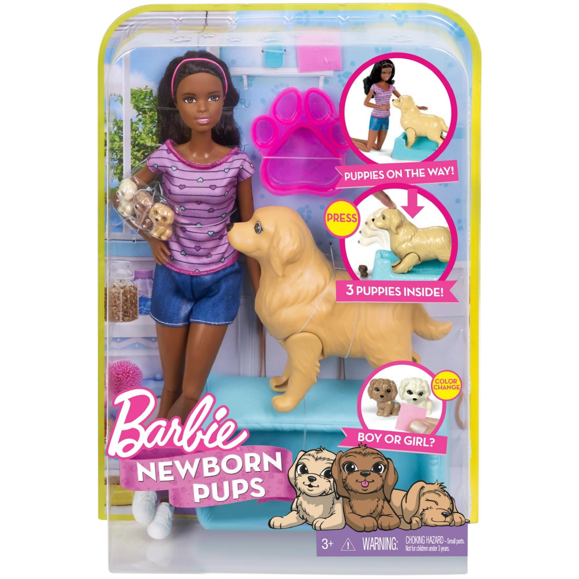 barbie doll with dog and puppies