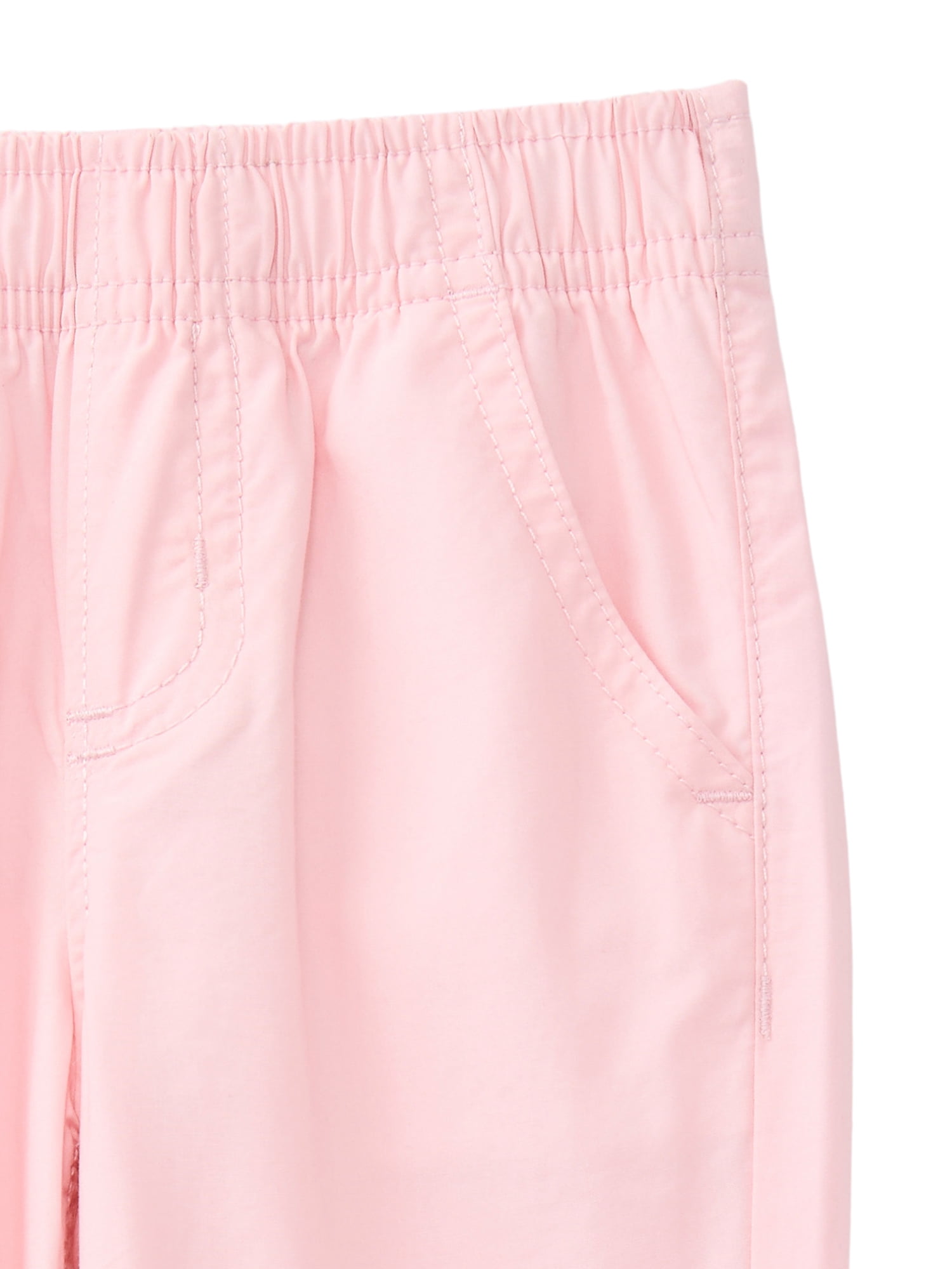 Wonder Nation Baby Girls Woven Cotton Jogger Pants, Sizes Newborn-24M