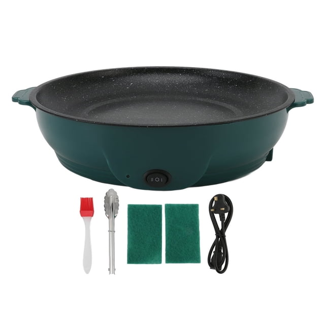 CUITING 26cm Large Diameter Electric Grill Plate - Non-Stick Surface & Auto Power Off for Safe Indoor BBQ UK Plug 220V