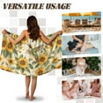 thumbnail image 5 of Yuyamidu Retro Sunflower Shower Wrap Towel for Women Size M Fall Bath Wrap for Bath Spa Mid Length Towel Wrap for Bathroom Terry Cloth Bath Towels with Pocket, 5 of 7