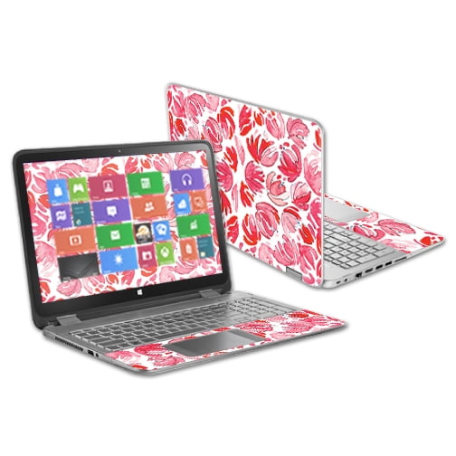 Skin Decal Wrap Compatible With HP Envy x360 15.6" (2014 Version) Red Petals