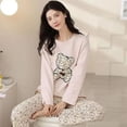 thumbnail image 3 of Pijamas de manga larga para mujer, conjunto de ropa de casa informal de gran tamaño, sección delgada, otoño e invierno, primavera y otoño, nuevo, 3 of 3