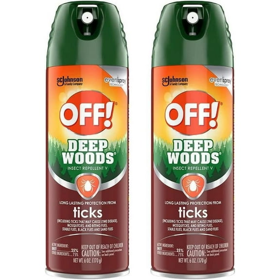 Off! Deep Woods Tick Repellent Aerosol 6 Ounce Pack of 2