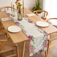 thumbnail image 6 of Pink Flowers Cotton Linen Table Runner for Dining Kitchen, Spring Floral Farmhouse Botanical Rustic Wedding Outdoor Party Tablerunners, Dresser Scarf Coffee Tablecloth Runners 13x108 Inches, 6 of 9
