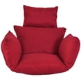thumbnail image 3 of Eurhowing Hanging Egg Chair Cushion with Headrest & Armrest, 4" Thick Waterproof Non-Slip Swing Chair Pad, Outdoor Cushions for Patio Furniture (Wine Red), 3 of 8