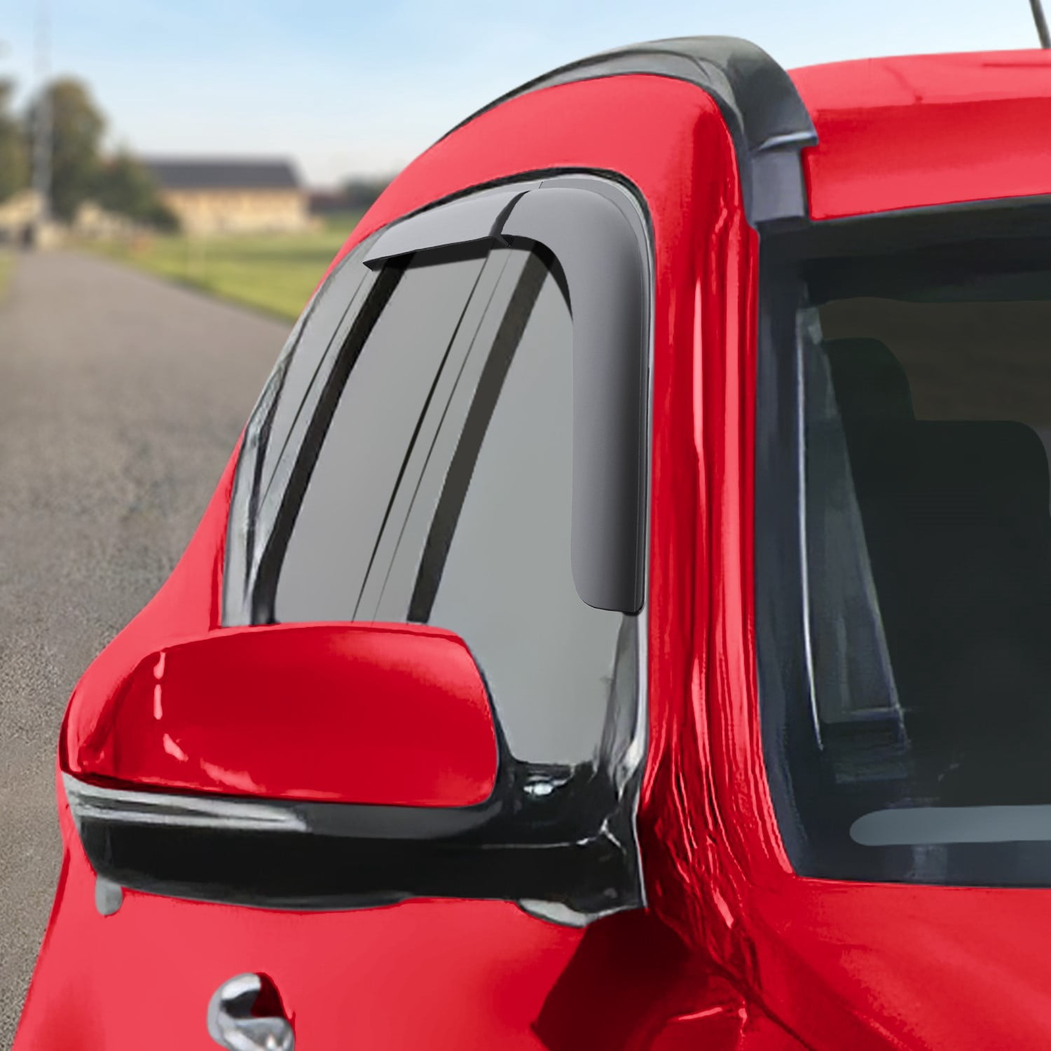 Voron Glass Tape-On Rain Guards for Hyundai Santa Fe 2013-2018, Window Deflectors, Vent Window Visors, 4 Pieces - 100312
