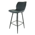thumbnail image 3 of Elama 2 Piece Diamond Stitched Faux Leather Bar Chair in Black with Metal Legs, 3 of 9