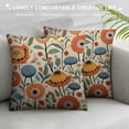 thumbnail image 3 of RUIYC Yellow Orange Blue Mushrooms Outdoors Pillow Covers ,Retro Boho Floral Decorative Throw Pillows for Couch,70s Vintage Abstract Plant Linen Decor Cushion Cover for Bed Car, 3 of 5