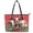Christmas Cow, variant on POLERO Hummingbirds Hibiscus Flowers Casual Tote Bag, PU Leather Handbag Zipper Saddle Handbag for Shopping Work