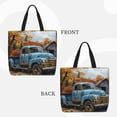 thumbnail image 3 of Hirioo Rustic Vintage Truck Autumn for Tote Bag for Women, Quilted Shoulder Bag with Zipper, Large Capacity Handbags for Casual, Travel, Work, 3 of 9