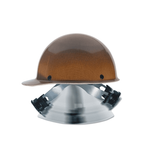MSA 816651 Skullgard Cap Style Safety Hard Hat with Swing Ratchet Suspension | Non-slotted Cap, Made of Phenolic Resin, Radiant Heat Loads up to 350F - Standard Size in Tan