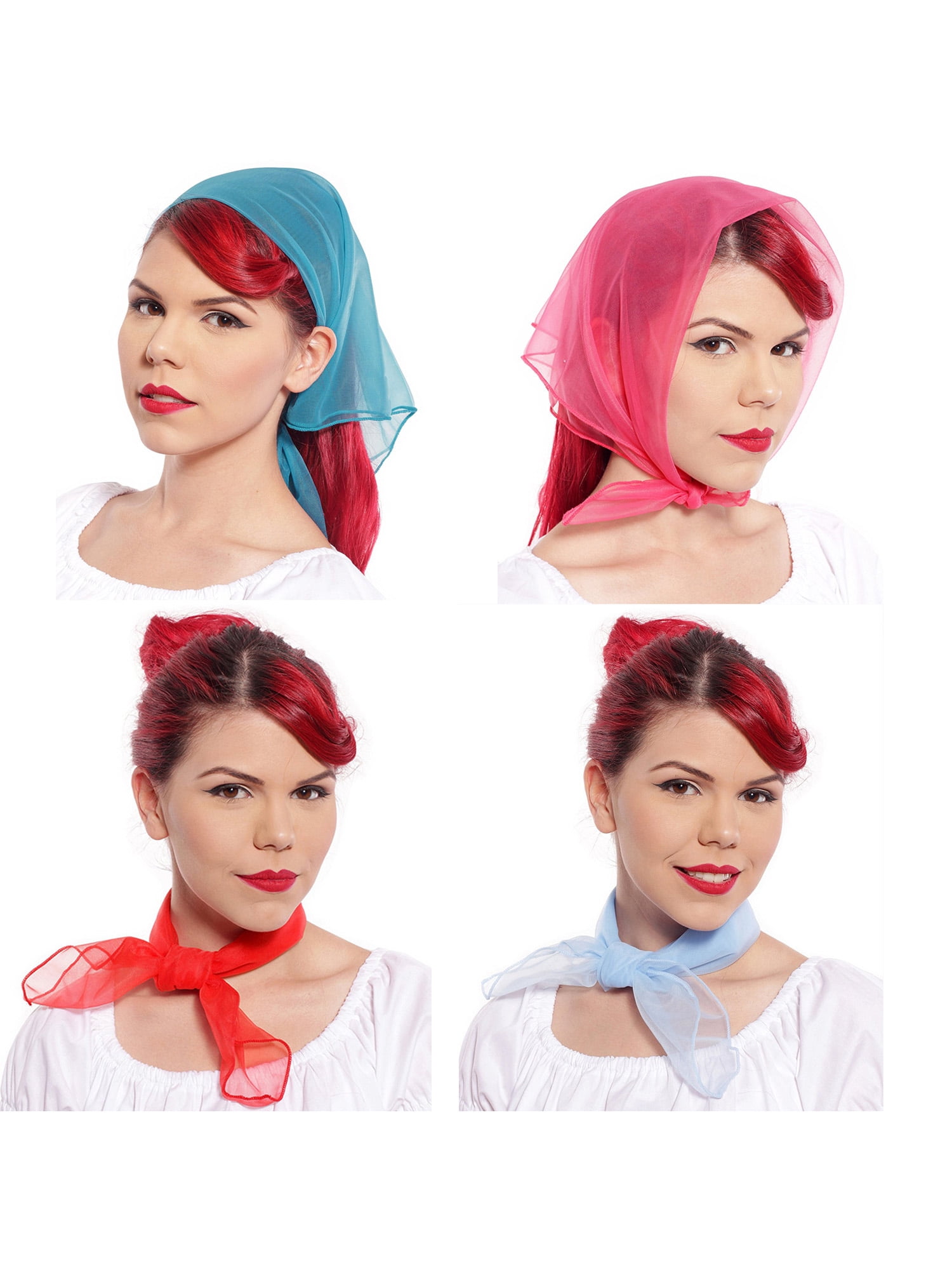 Chicken Funny Womens Square Polyester Satin Neck Head Scarf Scarves Set