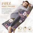 thumbnail image 4 of Body Pillow Cover - Soft Body Pillow Pillowcase, Cartoon Hummingbird Flower Breathable Long Body Pillow Case Cover with Invisible Zipper 20x60in, 4 of 5