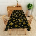 thumbnail image 3 of Nanqianyi Christmas Gold Snowflakes Printed Black Tablecloth Rectangular 60 x 102 inch, For Kitchen Table, Family Gatherings Dinner, 3 of 6