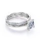 thumbnail image 3 of JeenMata Juego de Anillos de Boda de Cuatro Puntas con Corte Princesa de 1,50 Quilates Infinity Eternity con Baño de Oro Blanco de 18 K sobre Plata (Personaliza la Banda de Tu Anillo de Bodas), 3 of 6