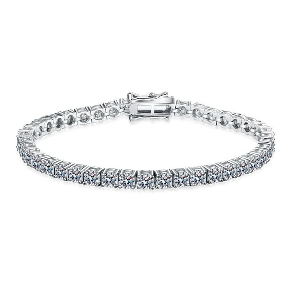 4-5mm Moissanite Bracelets 6/6.5/7 Inches D Color VVS1 Diamond Tennis Bracelets for Women S925 Sterling Silver Women's Tennis Bracelets with Certificate