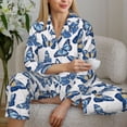 thumbnail image 6 of Fotbe Beautiful Butterflies Pattern Long Sleeve Pajama Set for Women,Sleepwear Set,2-piece Loungewear Set,Soft PJs Comfy Nightwear with Pockets -X-Large, 6 of 7