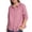 Pink, variant on Women's Cotton Linen Button Down Shirt 3/4 Sleeve Collared Casual Blouse Oversized Work Office Top with Pocket