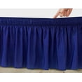 thumbnail image 4 of RUseeN Wrap Around Bed Skirts for Queen Beds 15" Drop, Lavender Blue Adjustable Elastic Dust Ruffles Easy Fit Wrinkle & Fade Resistant Silky Luxurious Fabric Machine Washable, 4 of 7