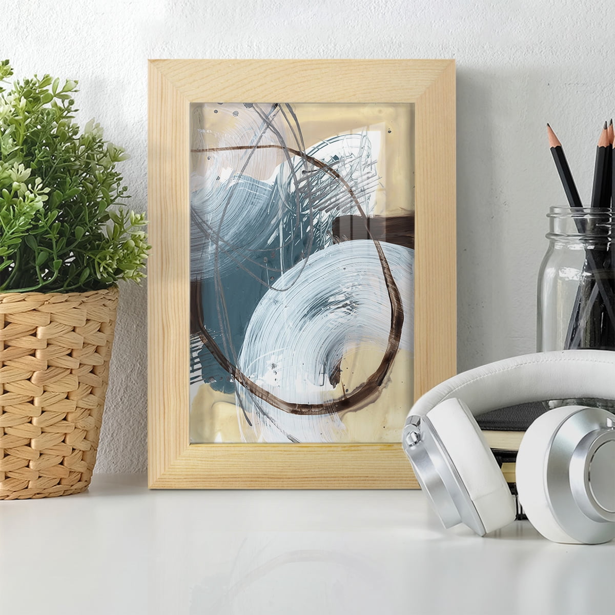 Winding Around I - Framed Print w/glass - Natural Wood