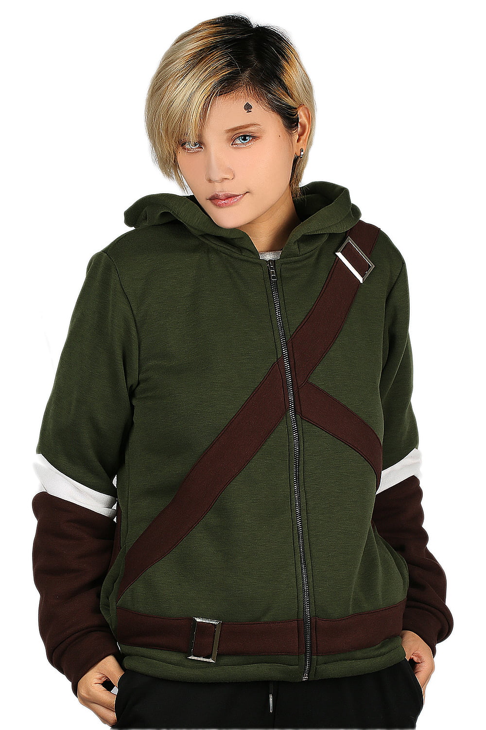 Ya-cos Zelda Costume Link Hooded Sweater Hyrule Warriors Zipper Coat Jacket Green for Girl Boy