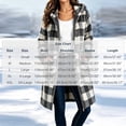 thumbnail image 4 of QSAWXQZ Women's Plaid Hooded Fleece Coat Long Sleeve Full Zip Pockets Casual Knee Length Outerwear S, 4 of 7
