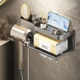 thumbnail image 2 of No-Drill Wall-Mounted Hair Dryer Holder with Storage Shelf - Durable Plastic Bathroom Organizer for Hair Dryers, Towels & Toiletries - Space-Saving Modern Design for Clutter-Free, 2 of 10