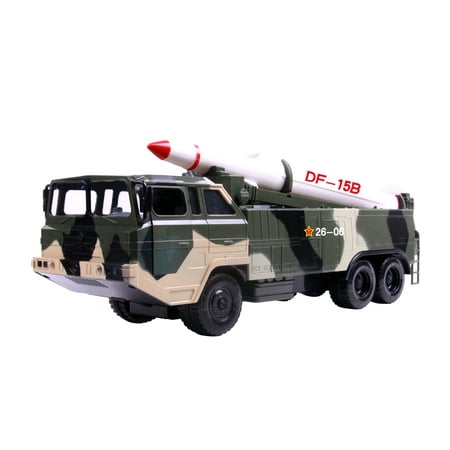 Army Truck Big Daddy Military Missile Transport Army Truck Anti Aircraft Long Range Single Missile Jungle Camouflage Toy