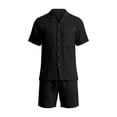 thumbnail image 5 of Maqroz Short Sets for Men 2 Piece Short Sleeve Button Down Shirt with Matching Shorts Soft Loungewear Comfortable Casual Summer Wear Outfit, 5 of 9