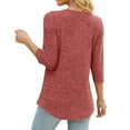 thumbnail image 3 of FAIWAD 3/4 Sleeve Tops for Women V Neck Criss-Cross Casual Shirts Loose Lightweight Knit Sweaters, 3 of 8