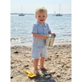 thumbnail image 5 of BemeyourBBs Toddler Baby Boys Summer Clothes Baby Boy Church Outfit Textured Button Down Short Sleeves Shirt and Elastic Shorts Set Baby Boy Beach 2 Piece Outfits, 5 of 9