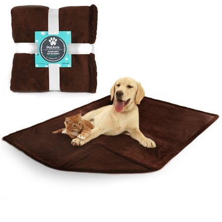 UPC: 0819594029140 | PetAmi WATERPROOF Dog Blanket For Medium Large Dog  Pet Puppy Blanket Couch Cover Protection  Sherpa Fleece Cat Blanket  Sofa Bed Furniture Protector Reversible Soft Plush Washable  60×40 Brown Brown