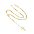 thumbnail image 4 of Floreo 10k Yellow Gold or Tri-Gold 3mm Rosary with Virgin Mary Medal and Crucifix of Jesus Cross Pendant Chain Necklace, 4 of 4