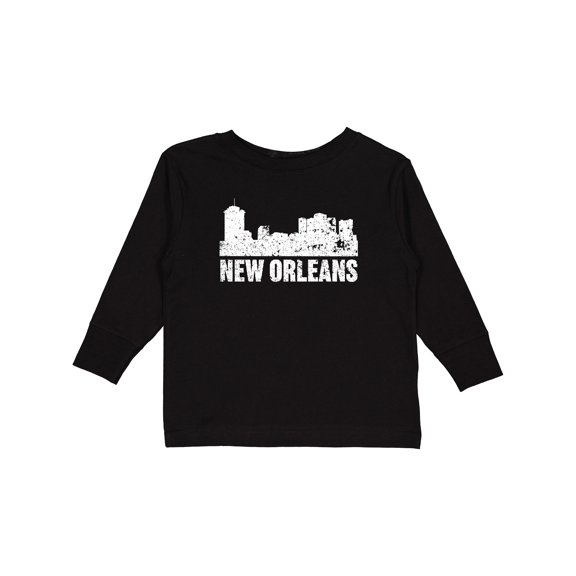 Inktastic New Orleans Skyline Grunge Boys or Girls Long Sleeve Toddler T-Shirt